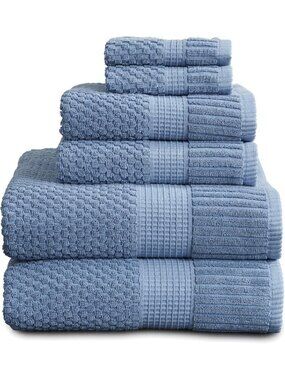 Soft & Absorbent 100% Cotton Bath Towel Set | Quick-Dry, Oeko-TEX Certified, 6